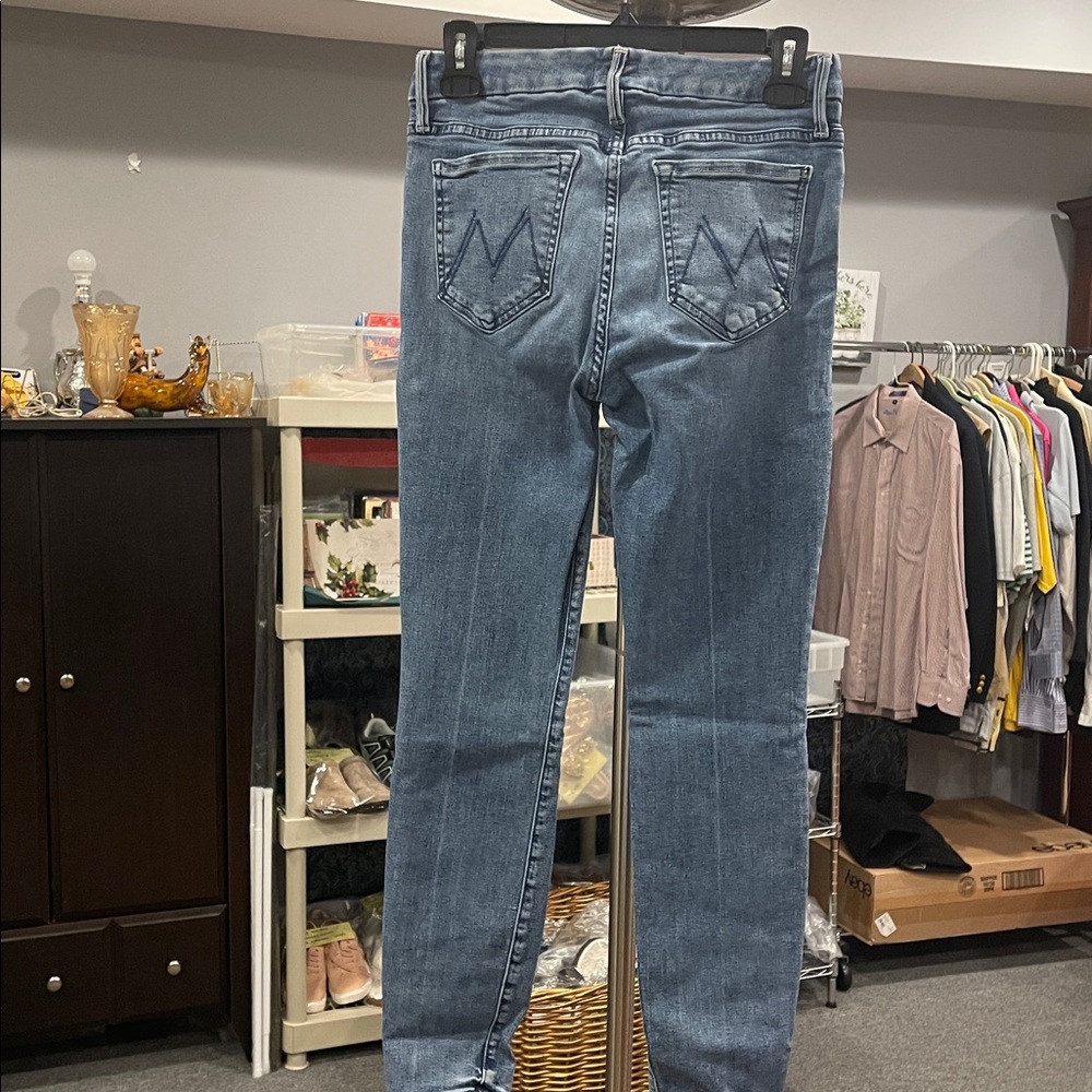 Mother The Loafer Ankle Jeans Size 27 “The Animals” Wash Skinny Medium Wash - Picture 3 of 9